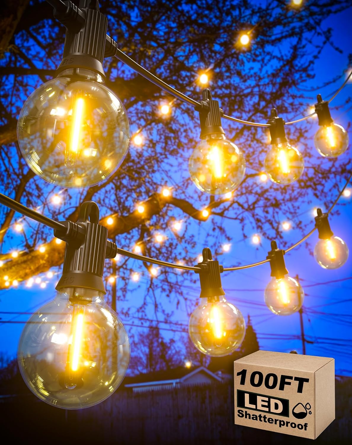 100 ft G40 LED string lights
