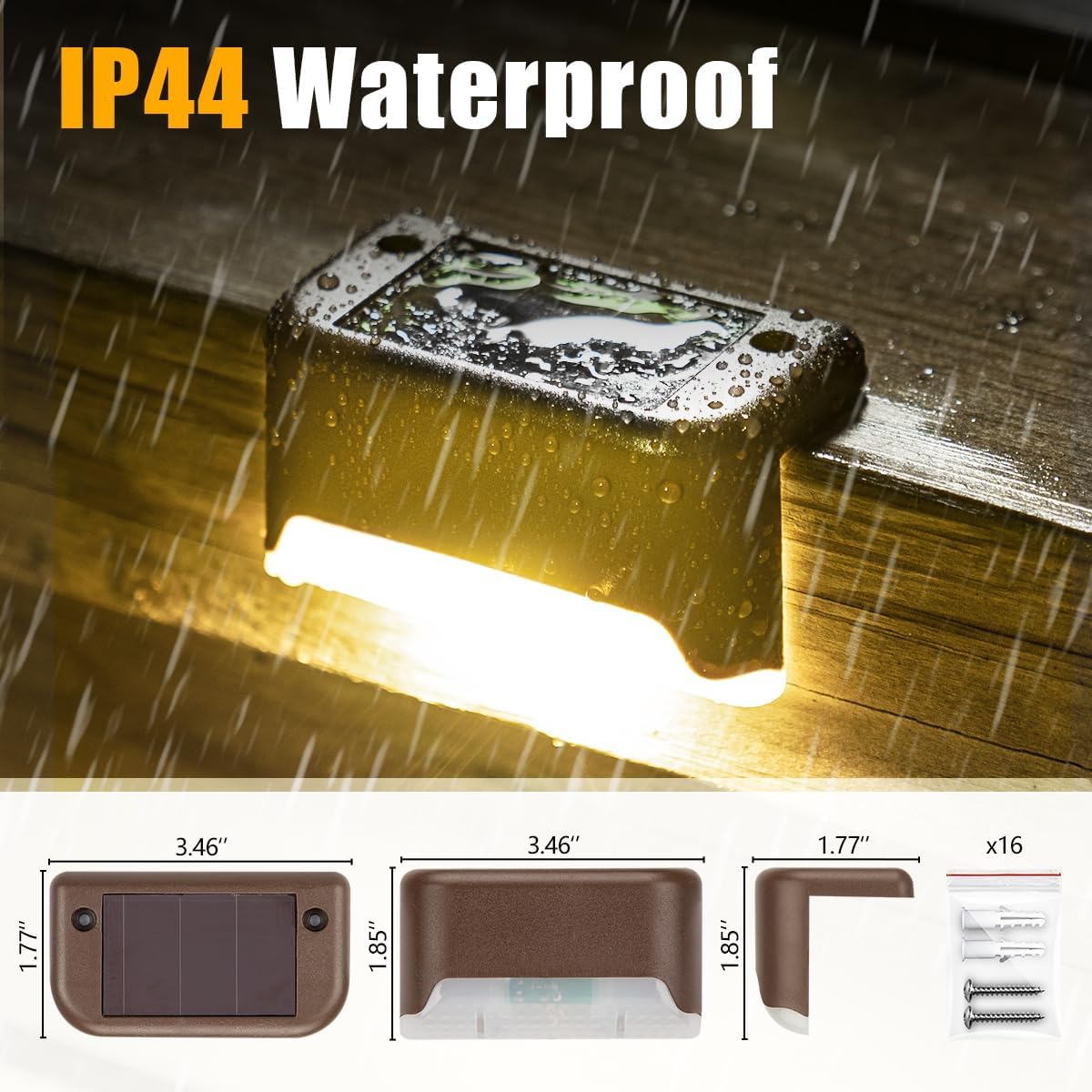 16 Pack Solar Deck Lights