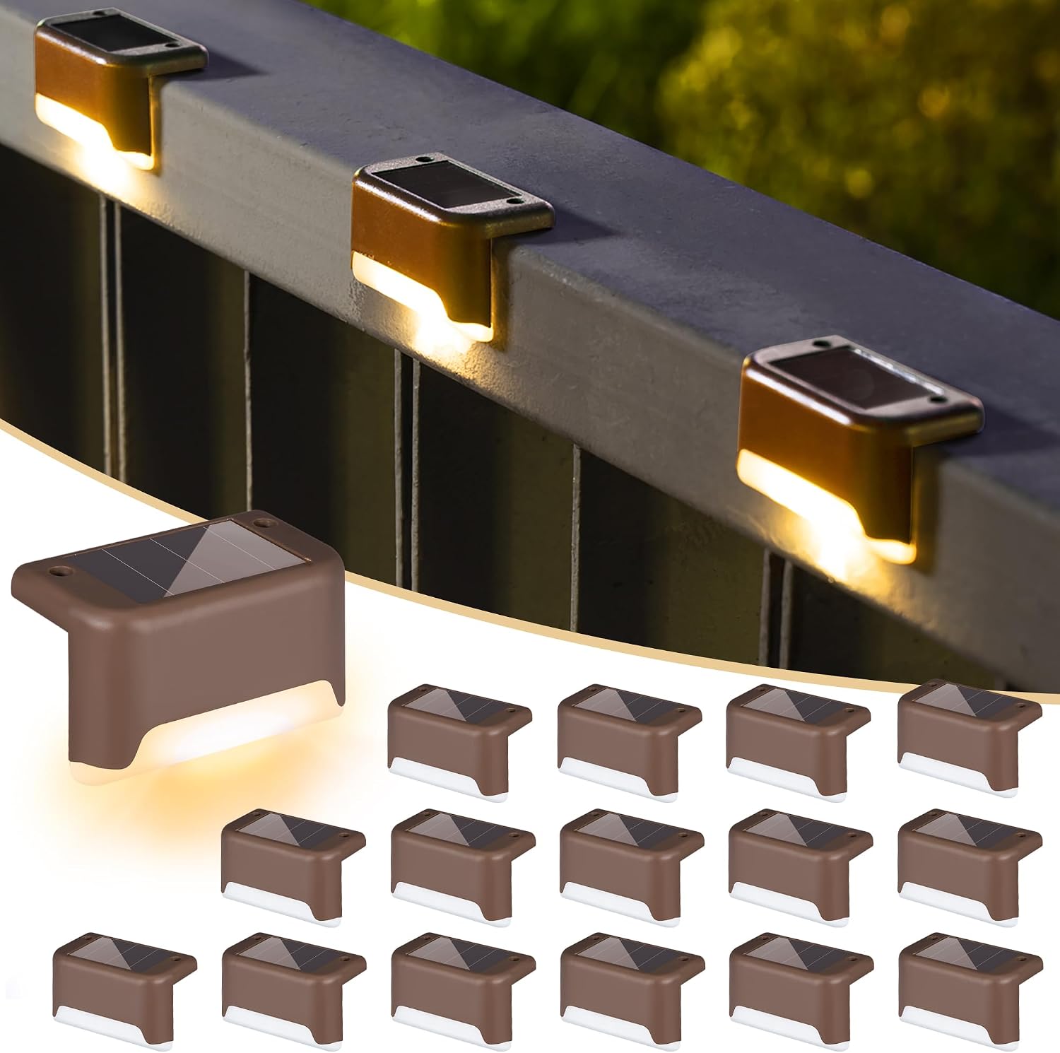 16 Pack Solar Deck Lights