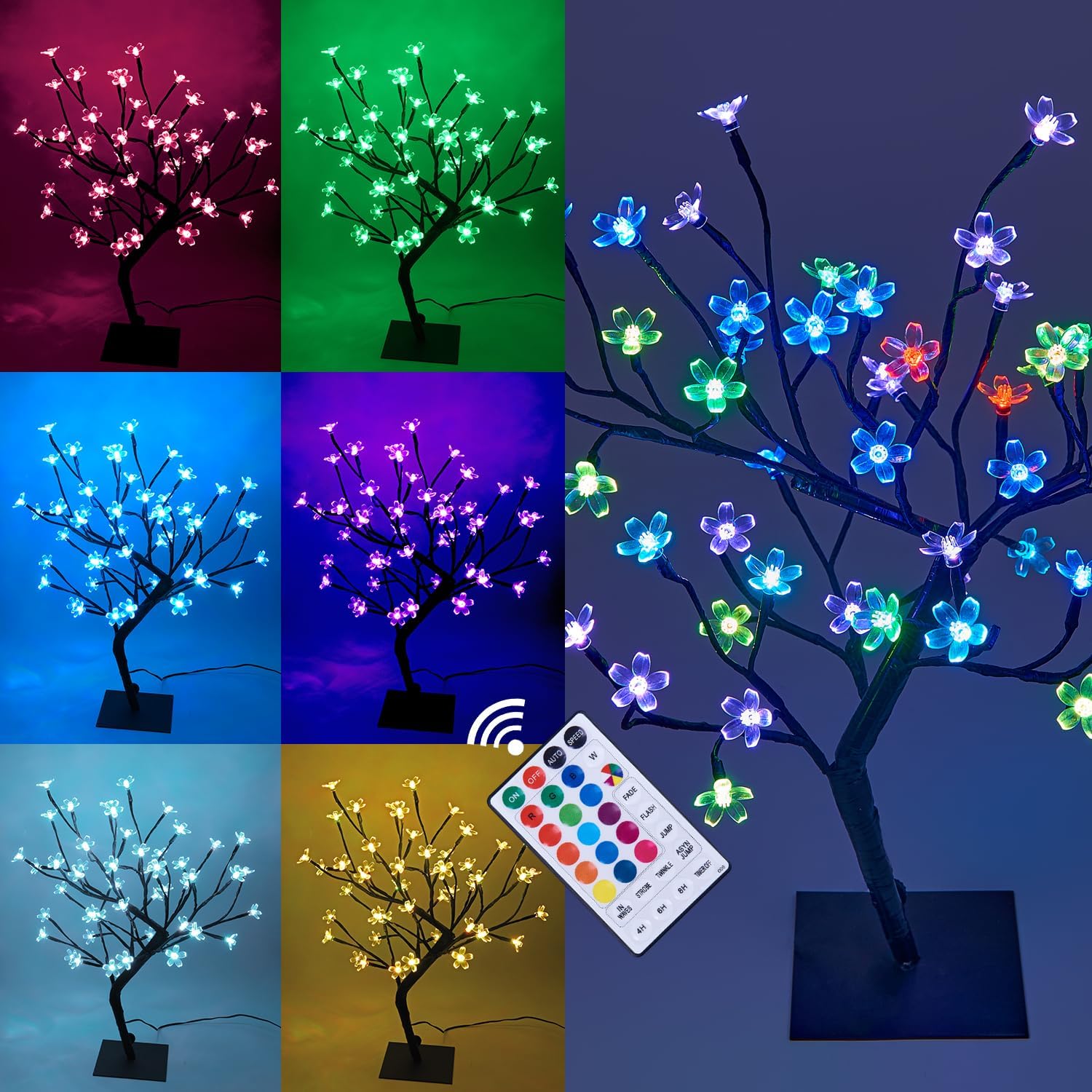 18-Inch Cherry Blossom LED Tree