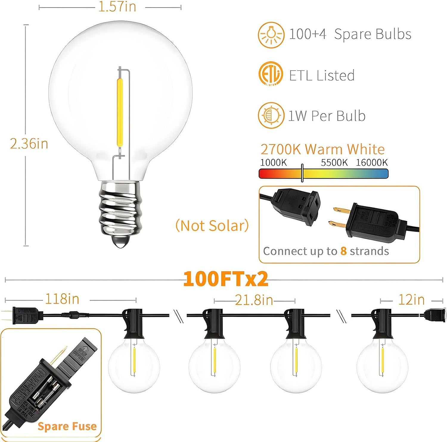 200 ft LED string lights