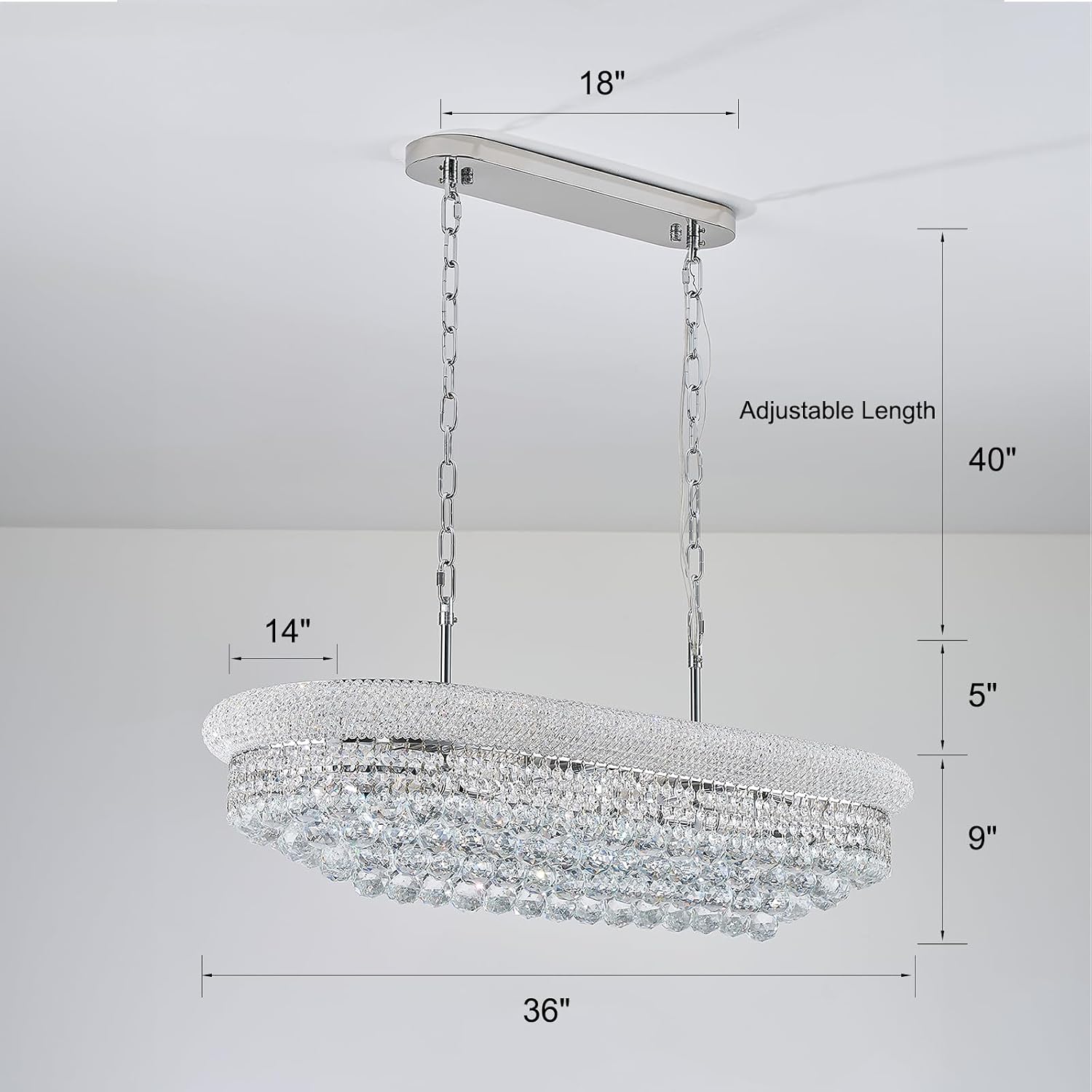 36-Inch Rectangular Crystal