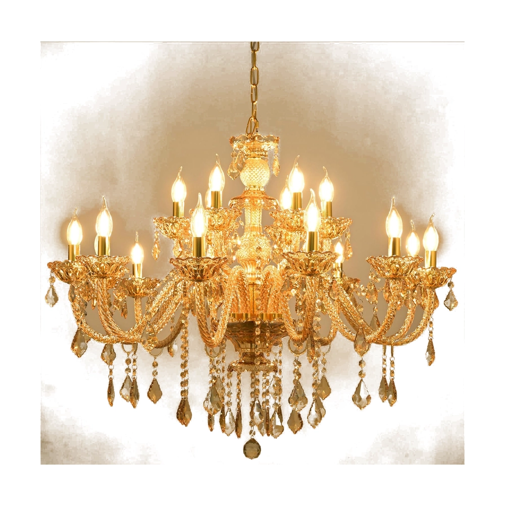 amber K9 crystal chandelier