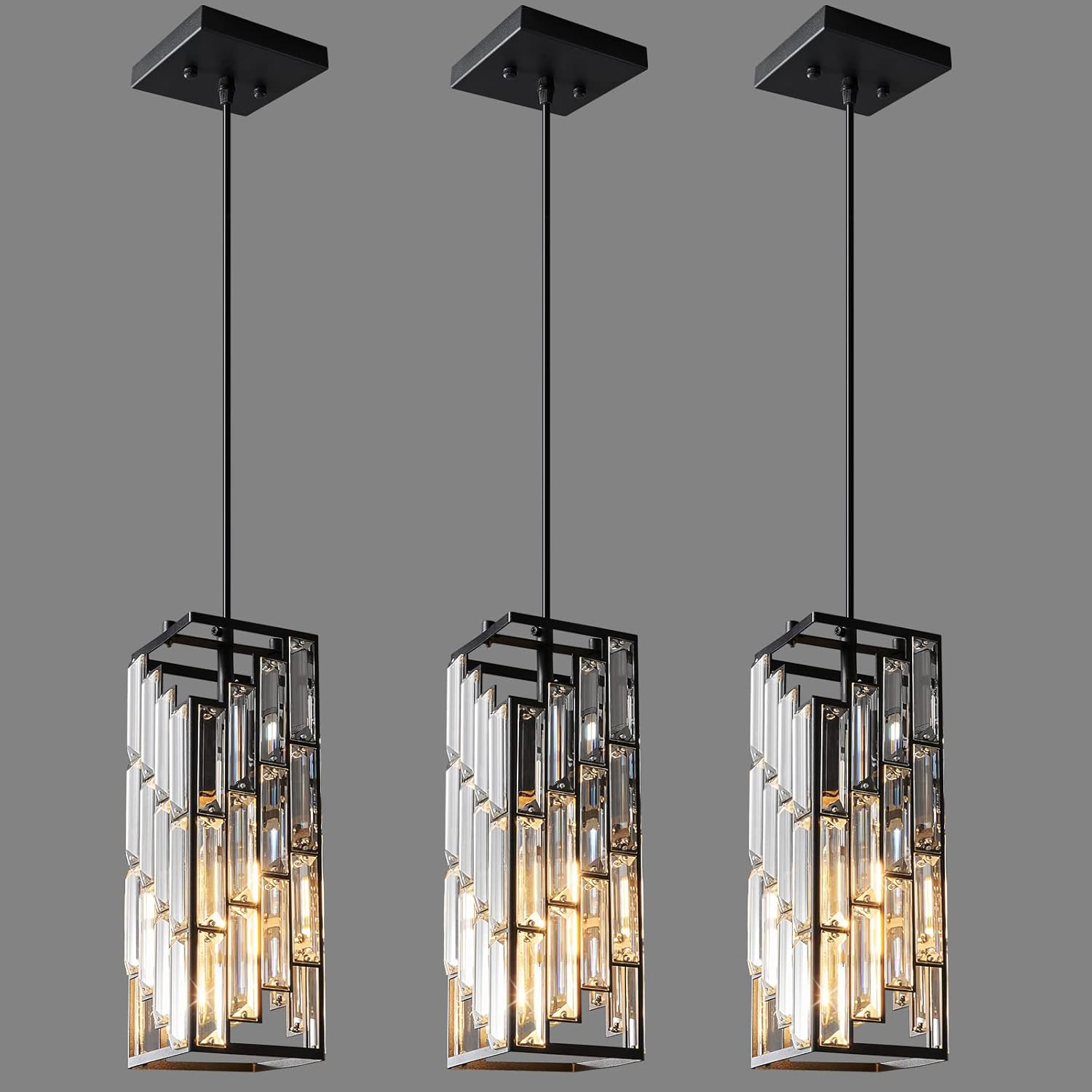 Black Framed Crystal Pendant