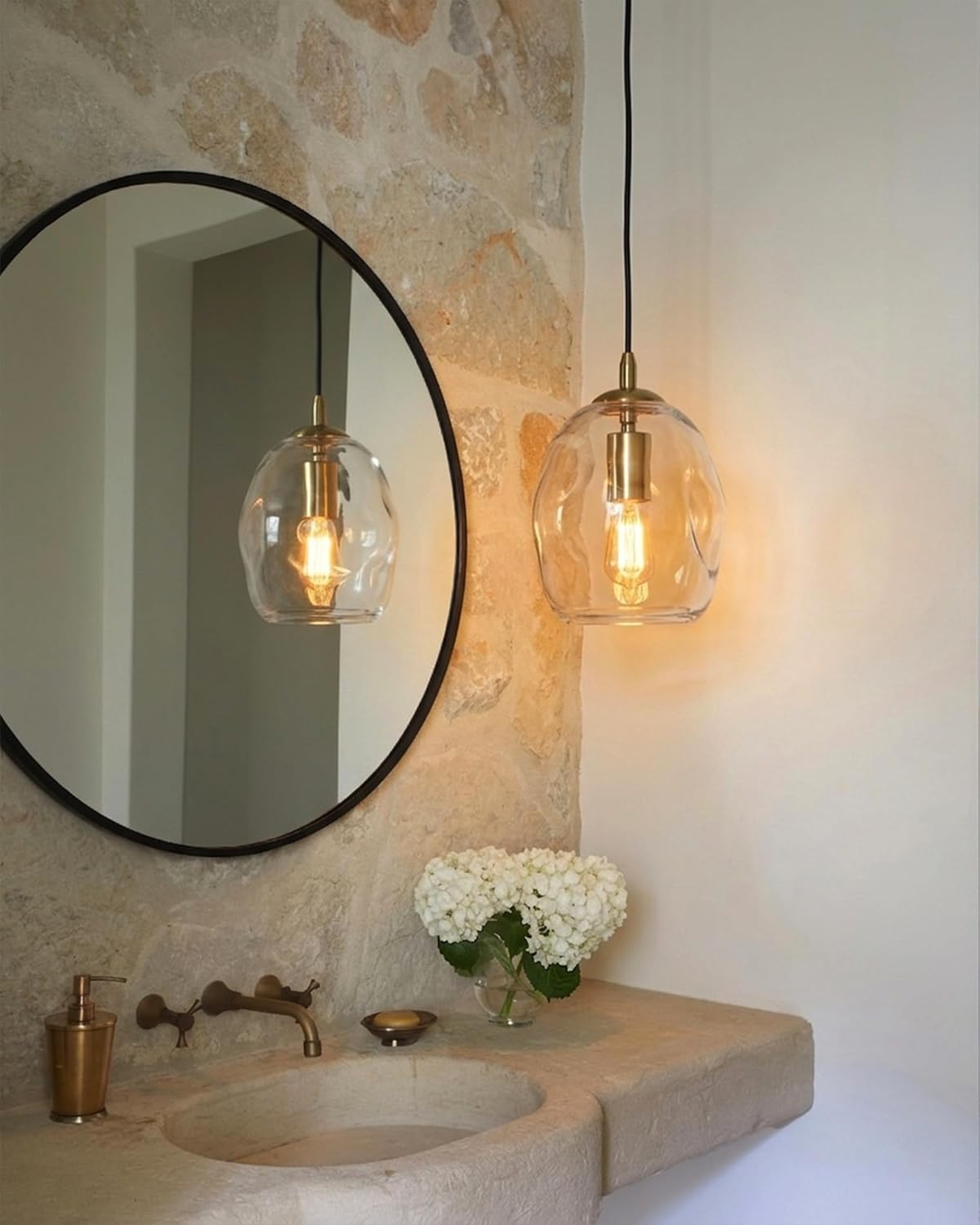 Clear Organic Glass Pendant Light