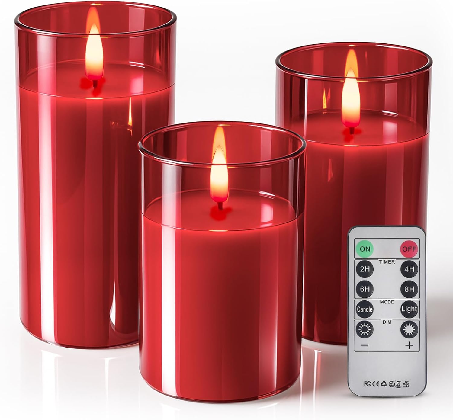 Glass Flameless Candles Remote