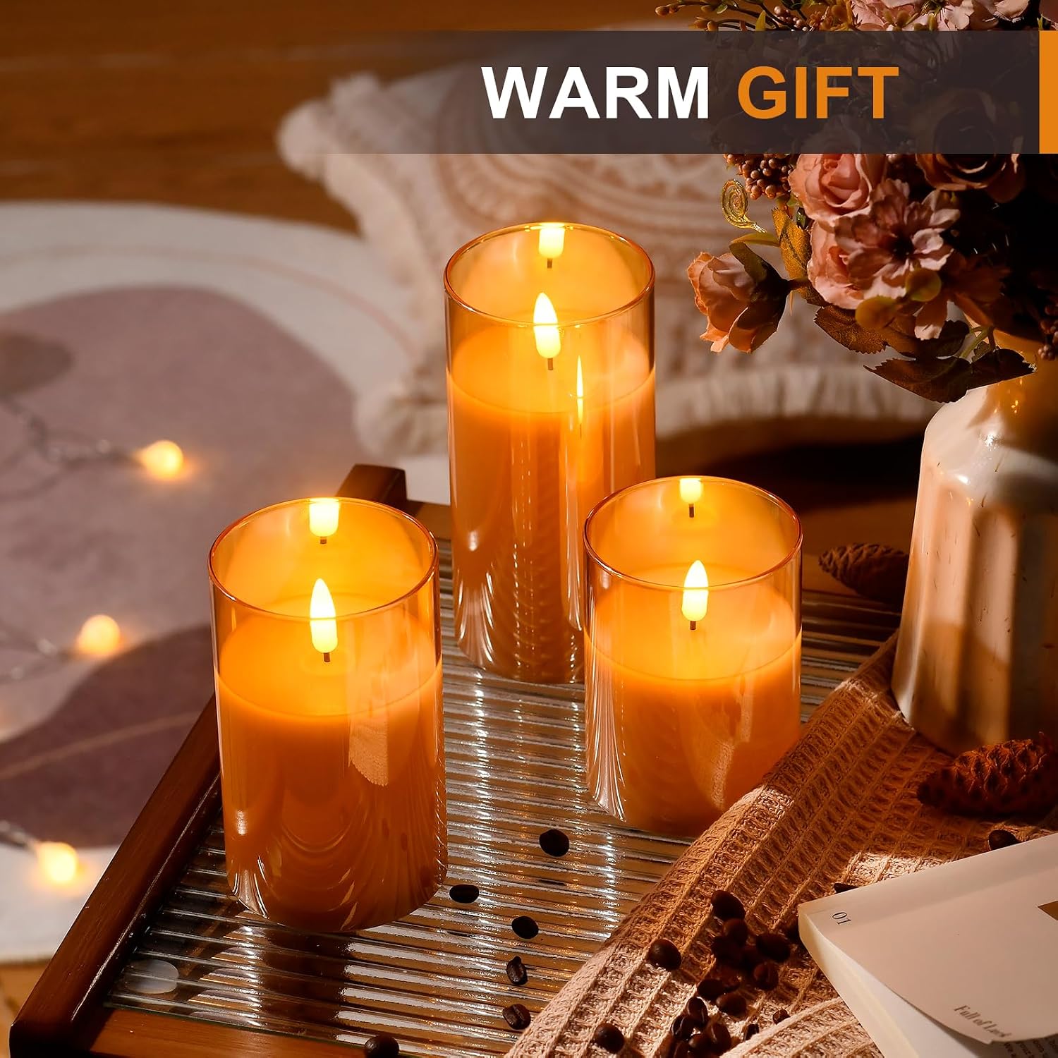 Glass Flameless Candles Remote