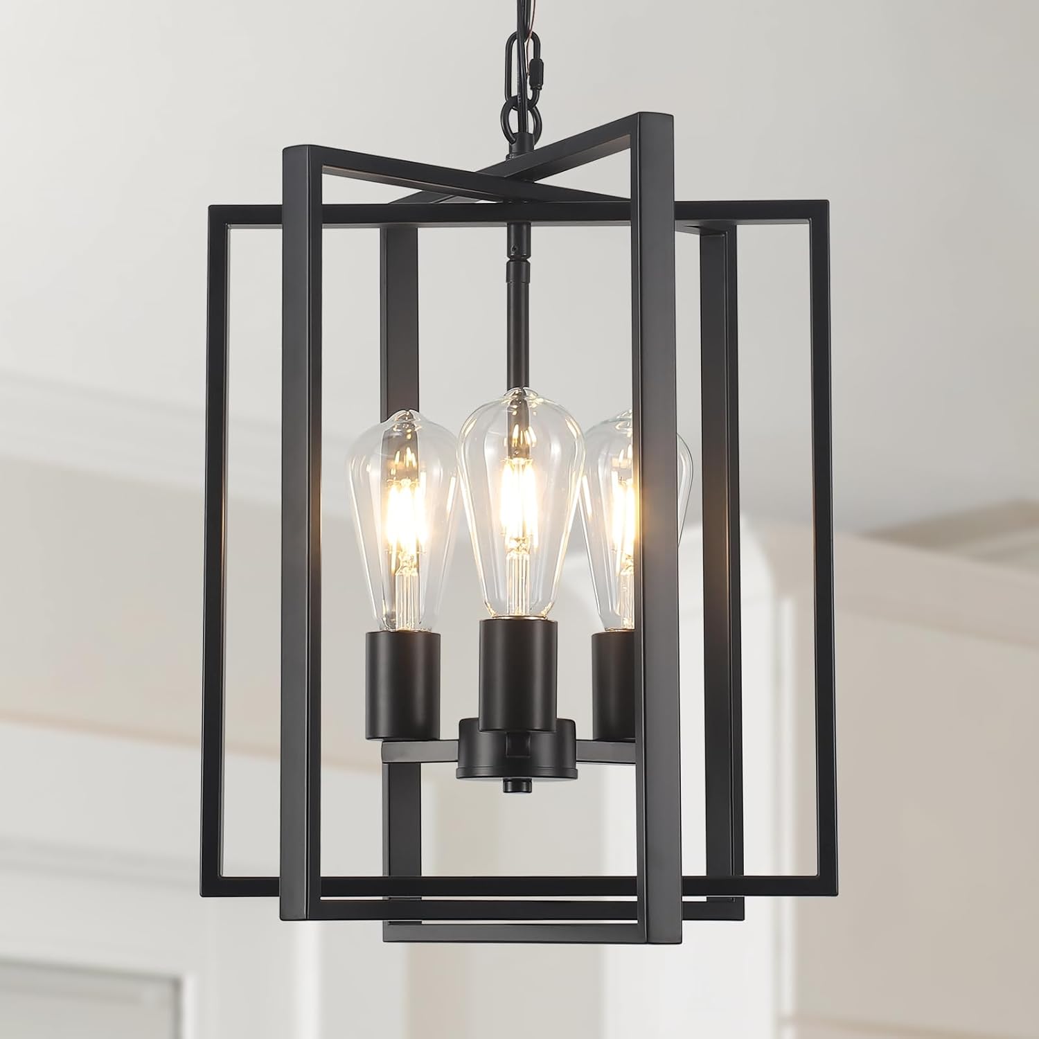Matte Black Open Frame Pendant