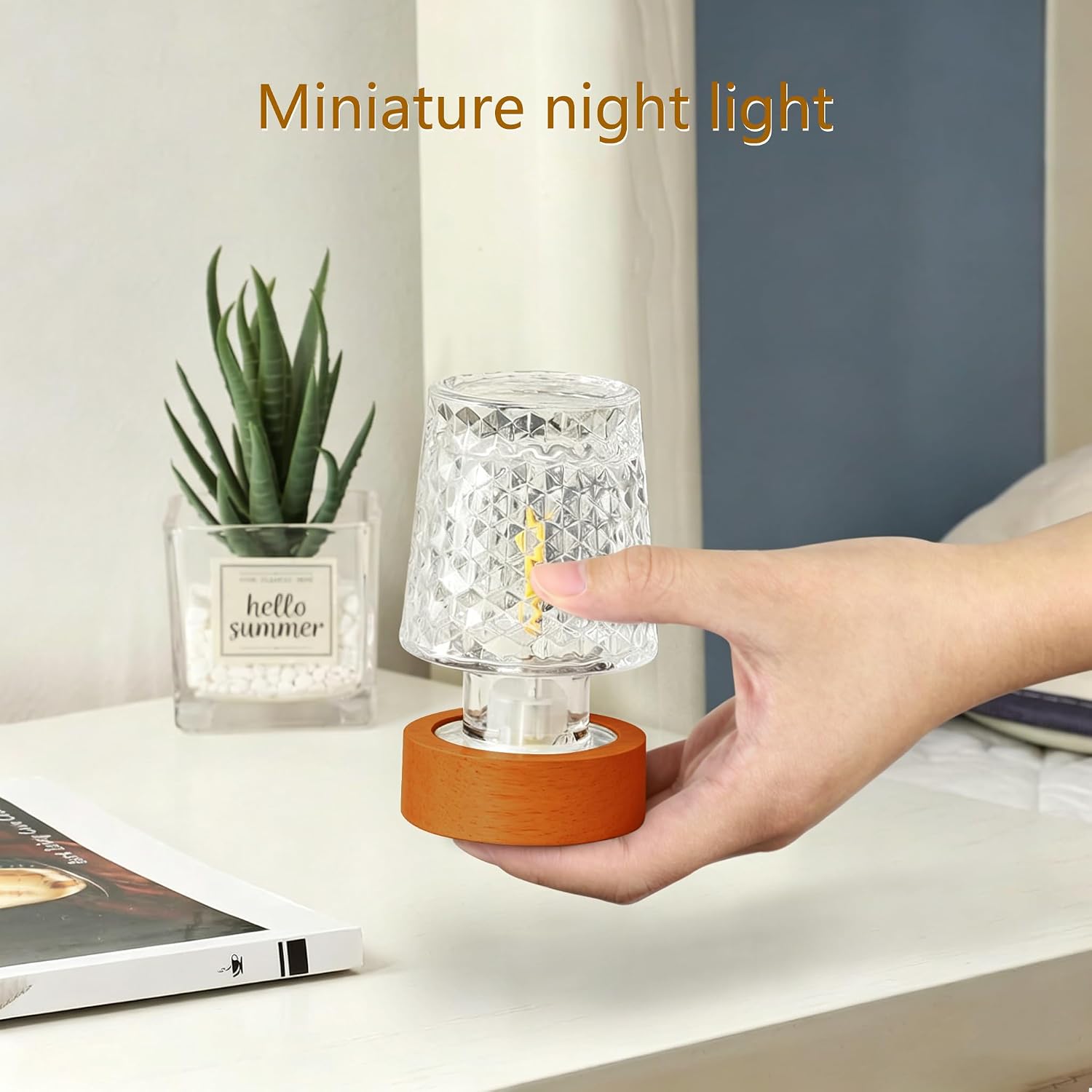 Miniature Glass Night Lamp with Timer