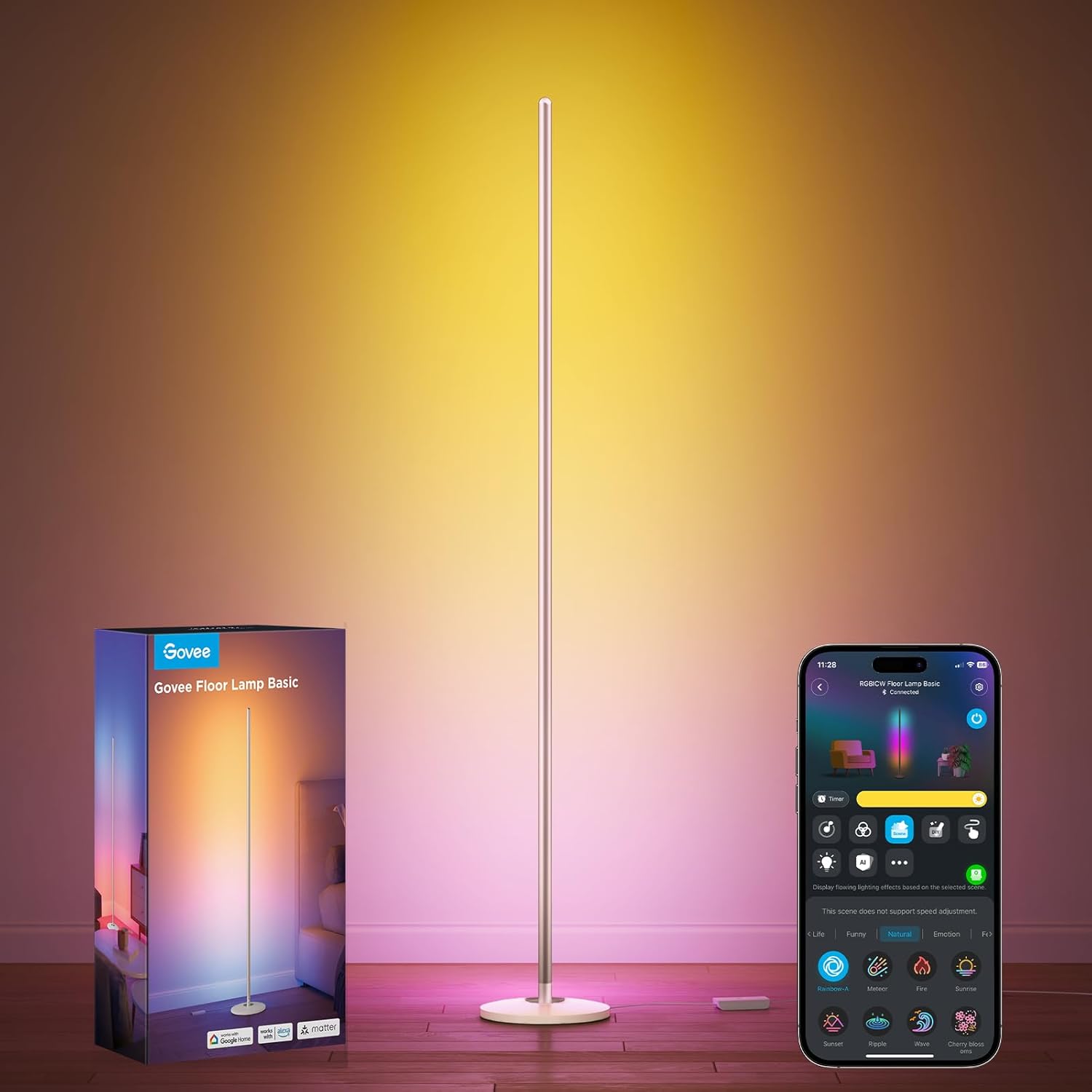 RGBIC LED Corner Floor Lamp 1000 lm