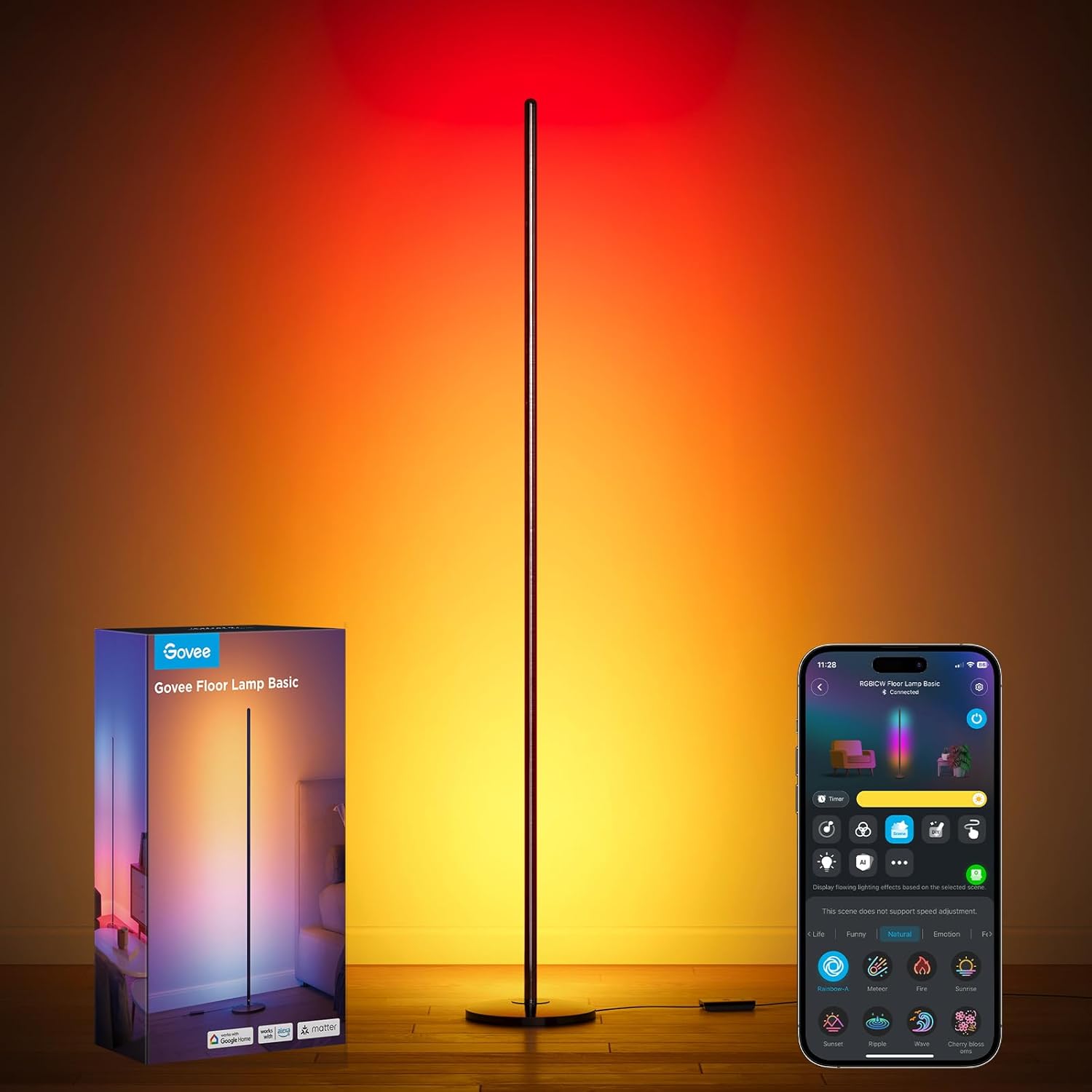 RGBIC LED Corner Floor Lamp 1000 lm