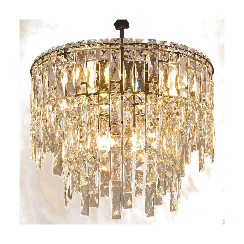 Round 3-Tier Crystal Chandelier