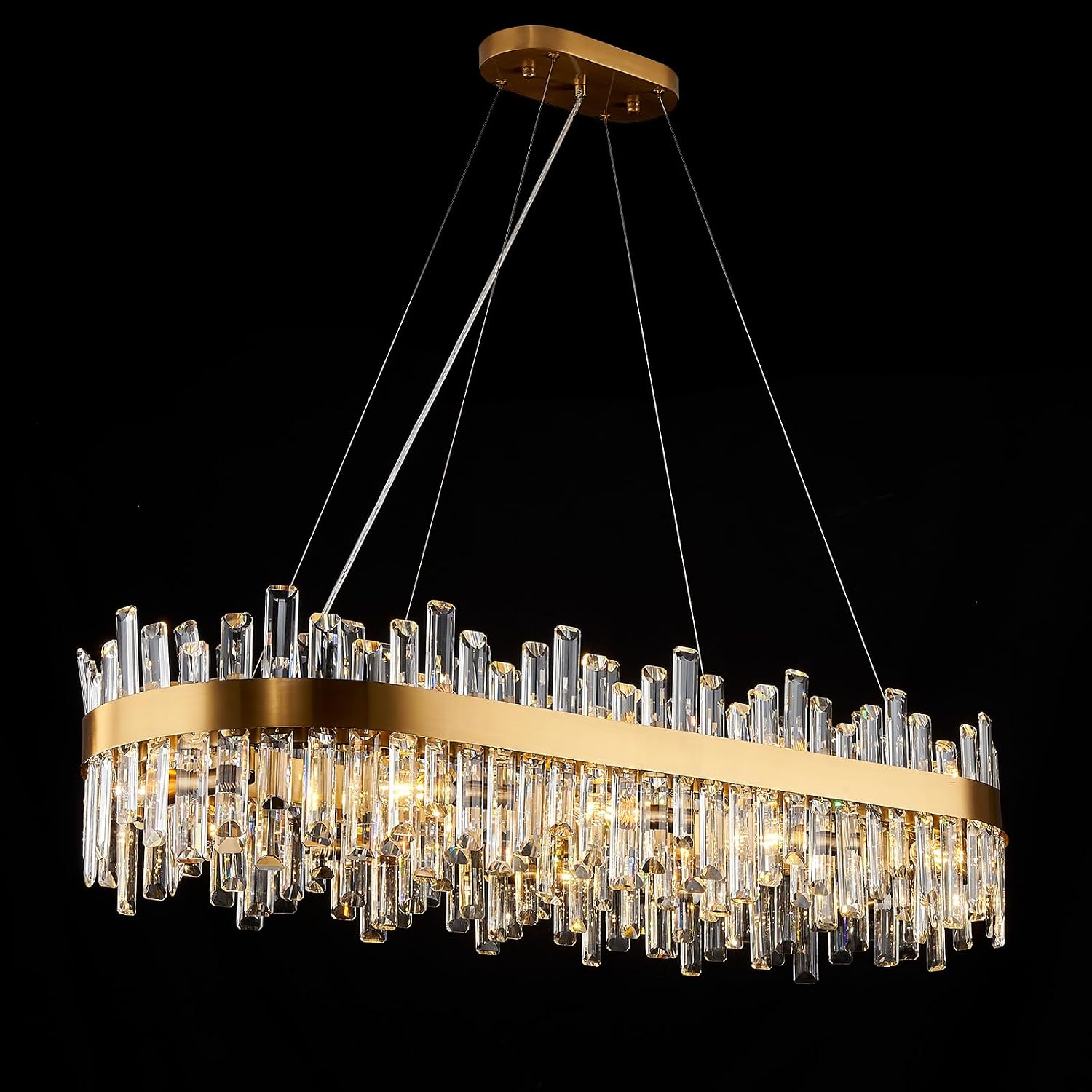 Round Gold Crystal Chandelier with 16 Lights
