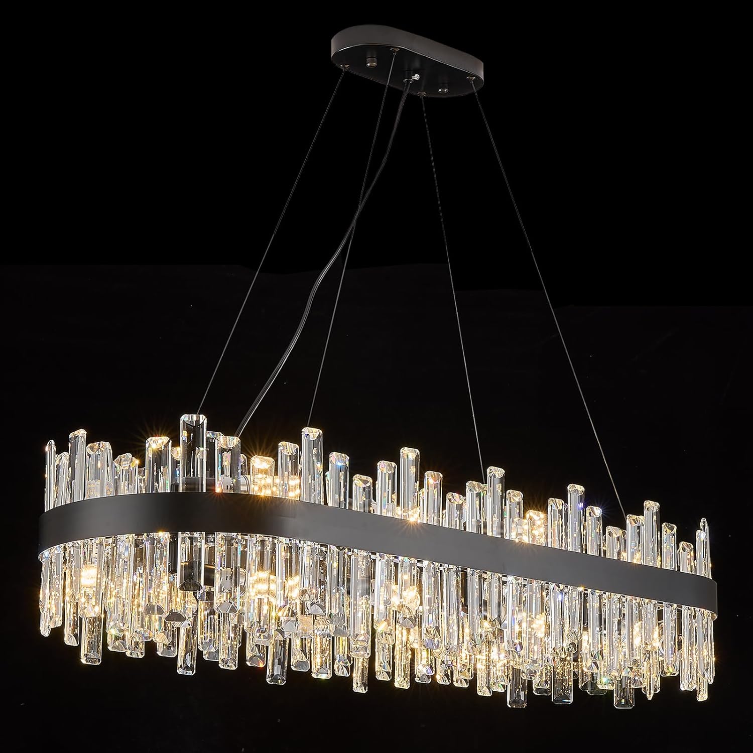 Round Gold Crystal Chandelier with 16 Lights