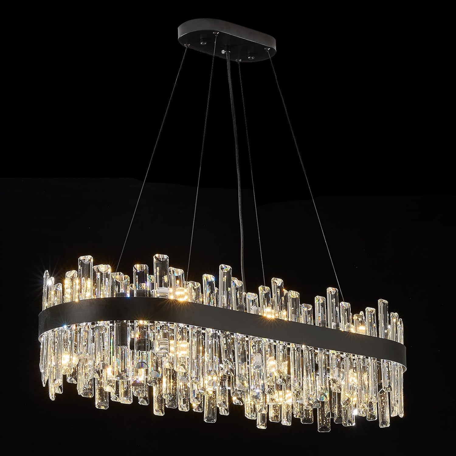 Round Gold Crystal Chandelier with 16 Lights