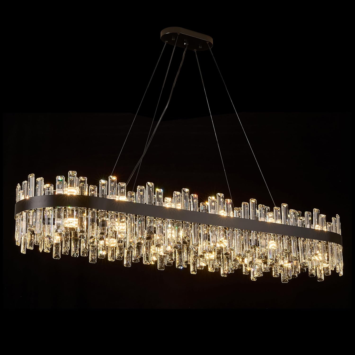 Round Gold Crystal Chandelier with 16 Lights